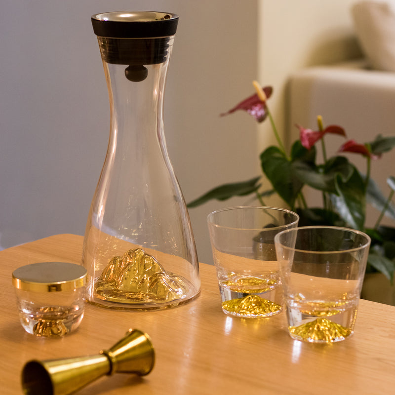 GOLD FUJI MOUNTAIN DECANTER SET