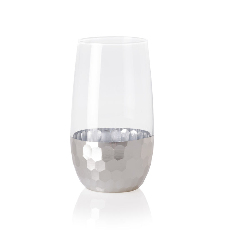 HONEY COMB SILVER WATER GLASS