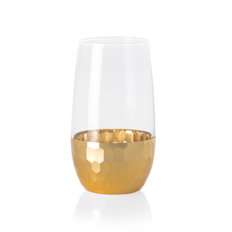 HONEY COMB GOLD WATER GLASS