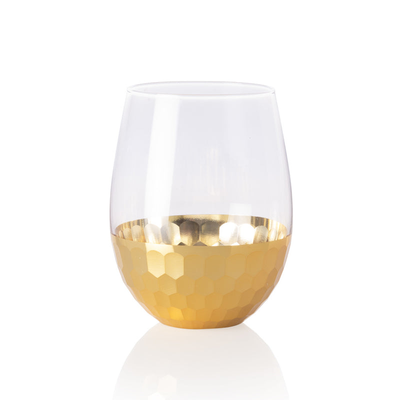 HONEY COMB WINE GOLD GLASS